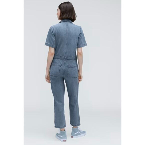 Everlane Supersoft Denim Jumpsuit in Medium Blue Denim Size 6 - Picture 2 of 8